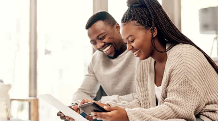 couple reviewing credit scores