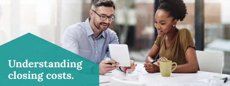 Mortgage lender explaining closing costs to customer