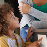 child asking mother about solar panels